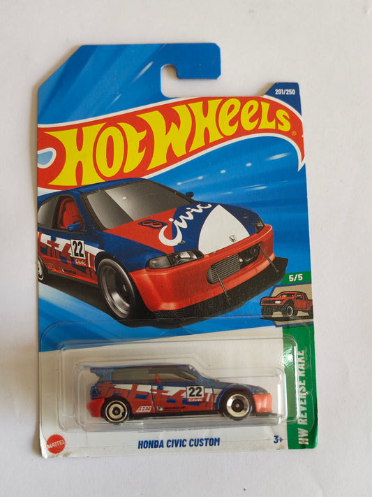 Hot Wheels Honda Civic Custom Diecast Car 1:64 Scale - Compact Car Collection
