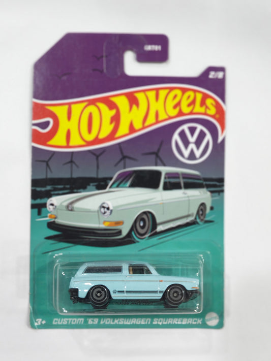 Hot Wheels Imported Custom 69 Volkswagen Squareback Diecast Car 1:64 Scale - Luxury Car Collection
