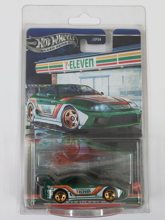 Hot Wheels Imported Toyota Supra 7/11 With Protector Diecast Car 1:64 Scale - Exotic Supercar Collection