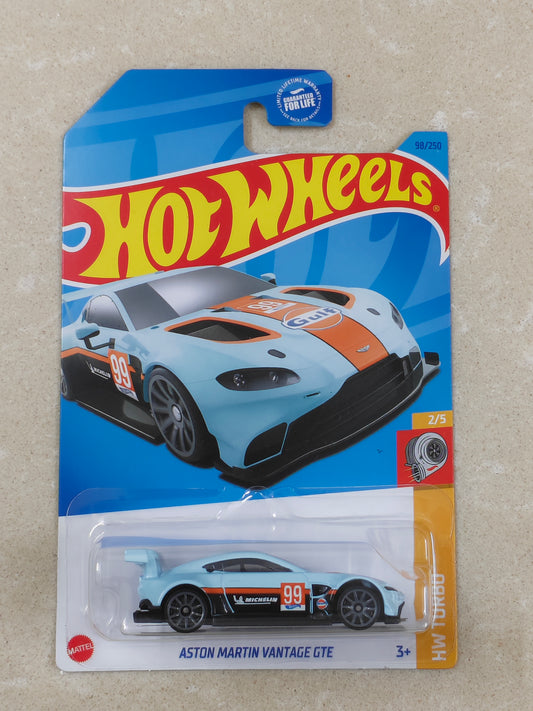 Hot Wheels - Imported - Aston Martin Vantage GTE Gulf - Diecast Car 1:64 Scale