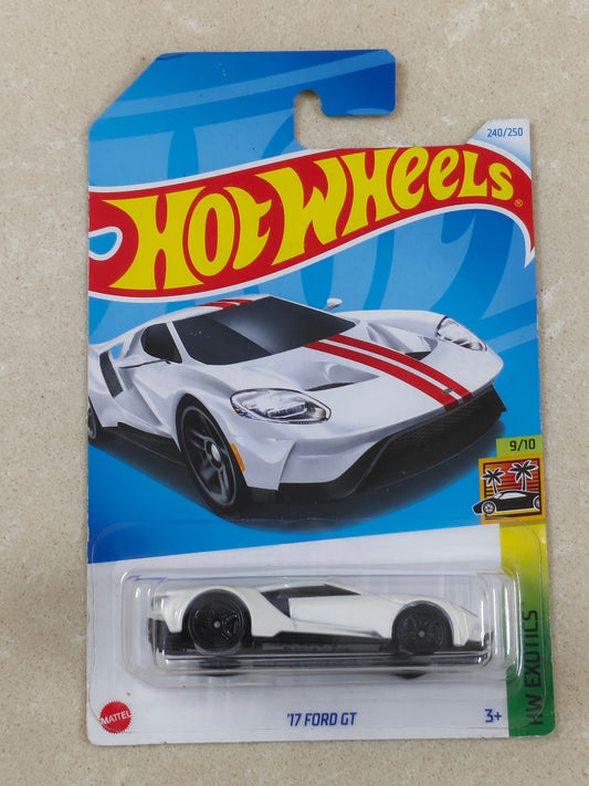 Hot Wheels - 17 Ford GT White - Diecast Car 1:64 Scale