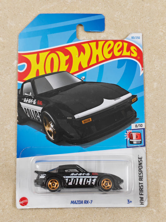 Hot Wheels - Mazda RX-7 Police - Diecast Car - 1:64 Scale
