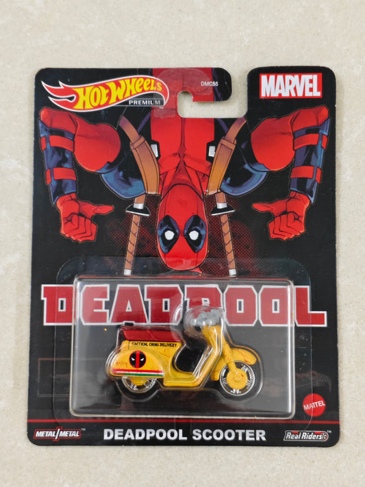 Hot Wheels - US Imported - Premium - Deadpool Scooter - Diecast Scooter - 1:64 Scale