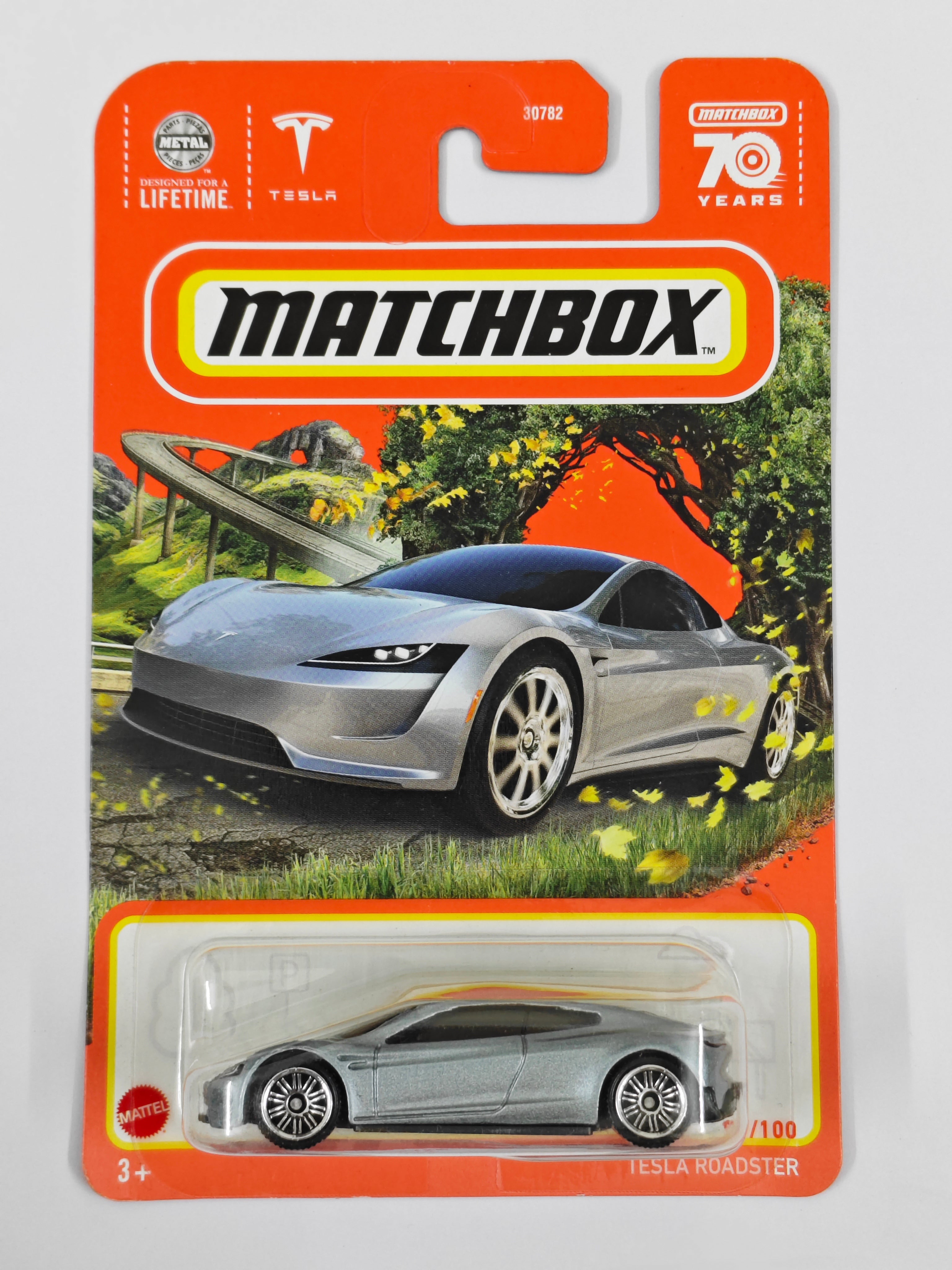 Matchbox Tesla Roadster Diecast Car 1:64 Scale - Exotic Car Collection