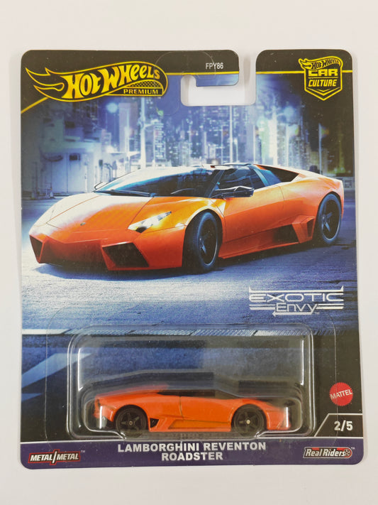 Hot Wheels Premium Imported Lamborghini Reventon Roadster Diecast Car 1:64 Scale - Exotic Supercar Collection