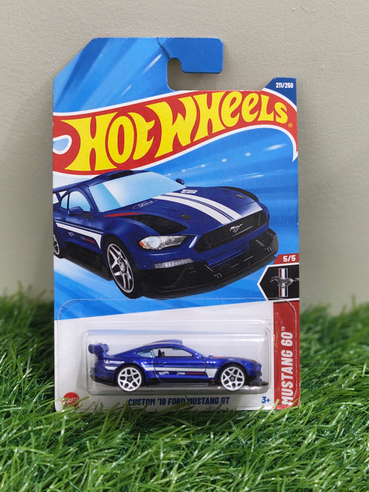 Hot Wheels Custom 18 Ford Mustang GT Diecast Car 1:64 Scale - Exotic Supercar Collection