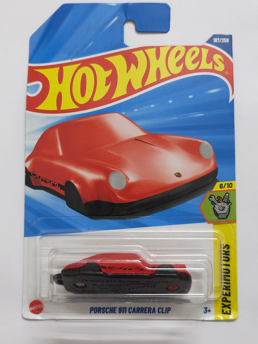Hot Wheels Porsche 911 Carrera Clip Red Diecast Keychain 1:64 Scale - Keychain Collection