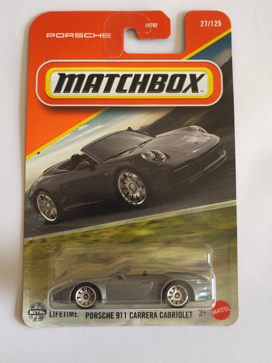 Matchbox Porsche 911 Carrera Cabriolet Diecast Car 1:64 Scale - Luxury Car Collection