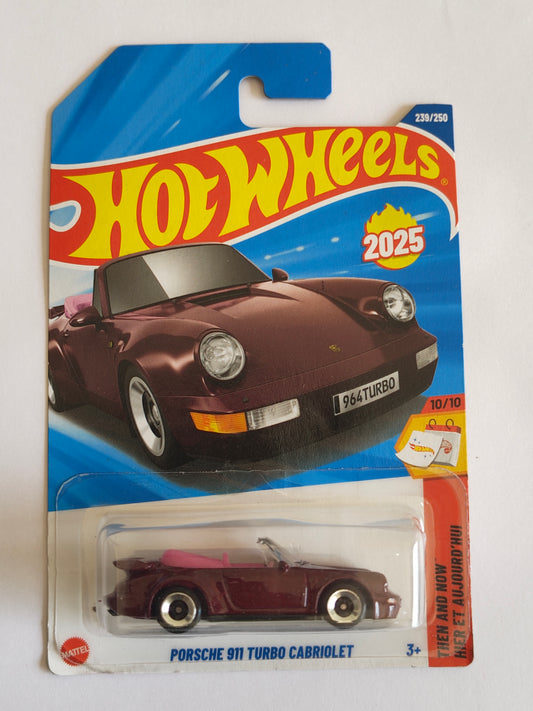 Hot Wheels Porsche 911 Turbo Cabriolet Diecast Car 1:64 Scale - Luxury Car Collection
