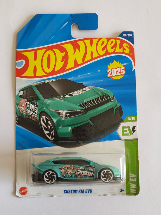 Hot Wheels Custom Kia EV6 Diecast Car 1:64 Scale - Modern EV Car Collection