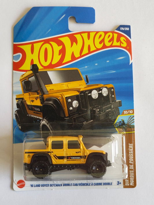 Hot Wheels 15 Land Rover Defender Yellow Diecast SUV 1:64 Scale - Exotic SUV Collection