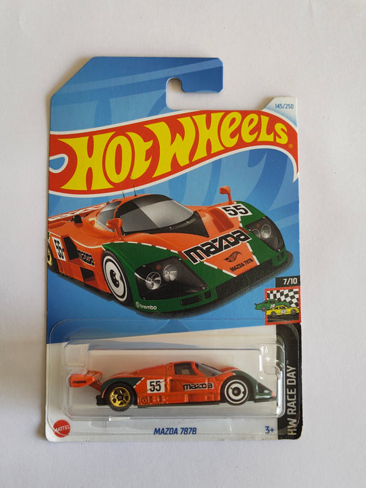 Hot Wheels Mazda 787B Orange Diecast Car 1:64 Scale - Exotic Supercar Collection