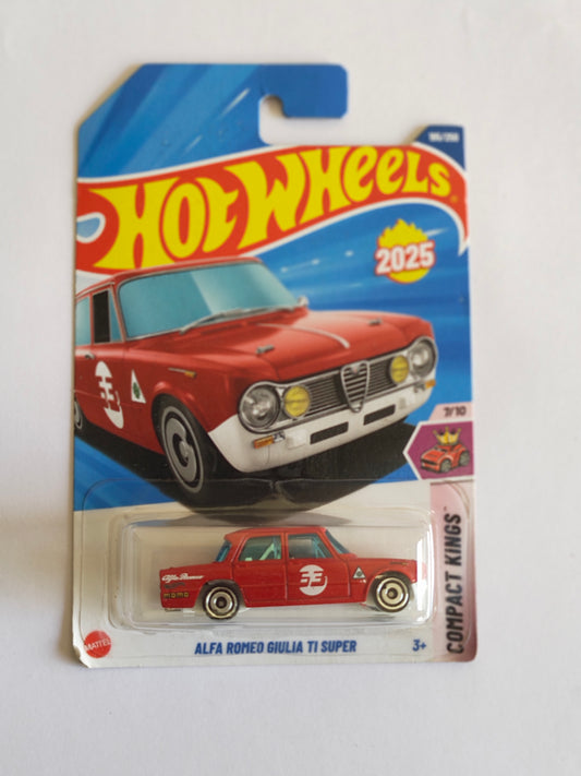 Hot Wheels Alfa Romeo Giulia T1 Super Red Diecast Car 1:64 Scale - Retro Car Collection
