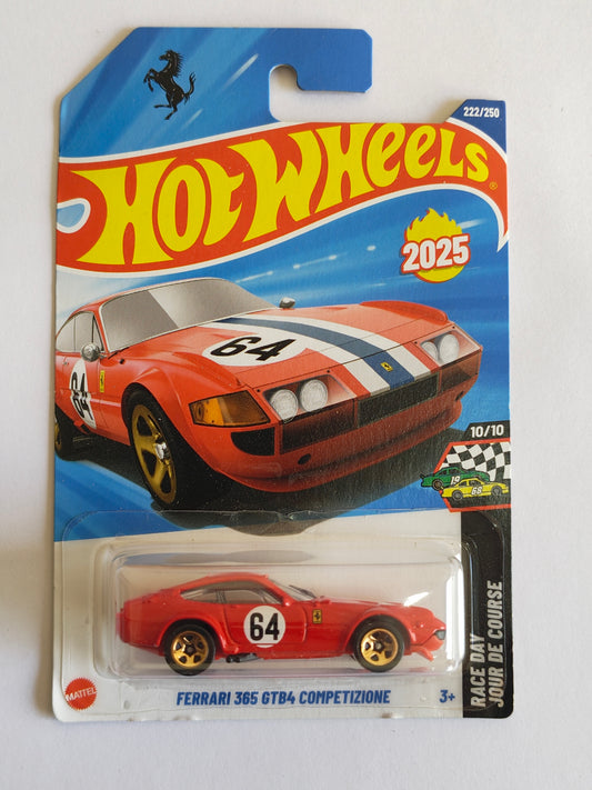 Hot Wheels Ferrari 365 GTB4 Competizione Diecast Car 1:64 Scale - Retro Supercar Collection