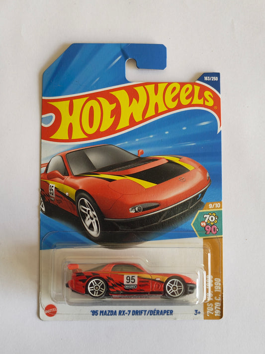 Hot Wheels 95 Mazda RX-7 Drift Diecast Car 1:64 Scale - Exotic Supercar Collection