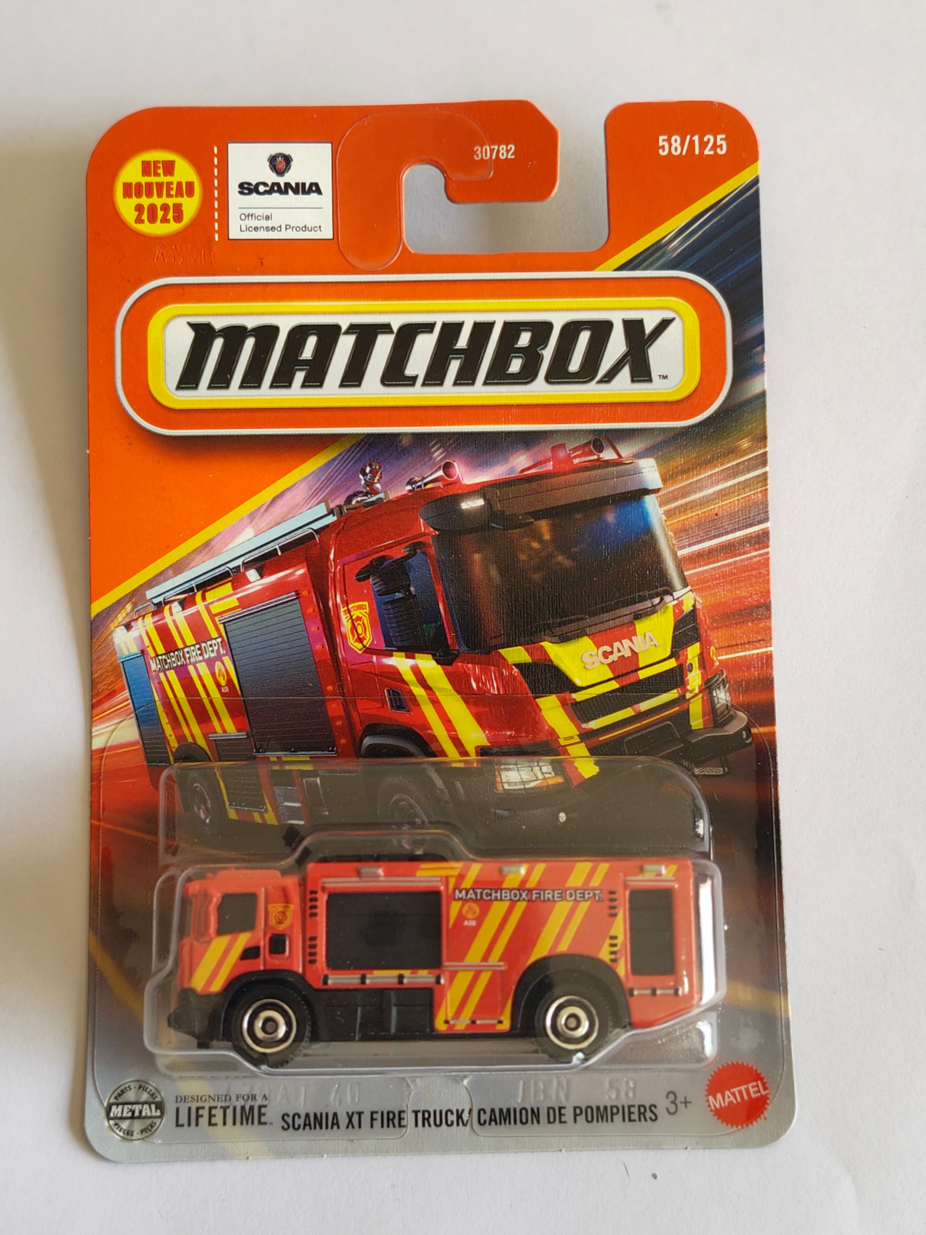 Matchbox Scania XT Fire Truck Diecast Truck 1:64 Scale - Utility Truck Collection