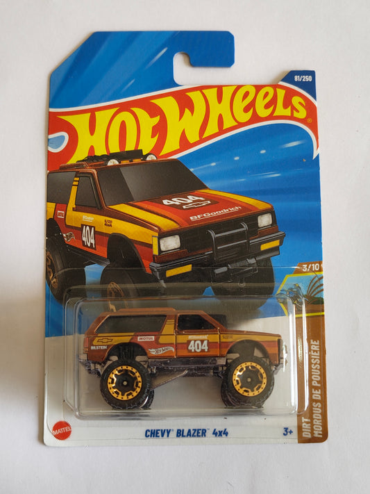 Hot Wheels Chevy Blazer 4x4 Yellow Diecast SUV 1:64 Scale - Exotic SUV Collection