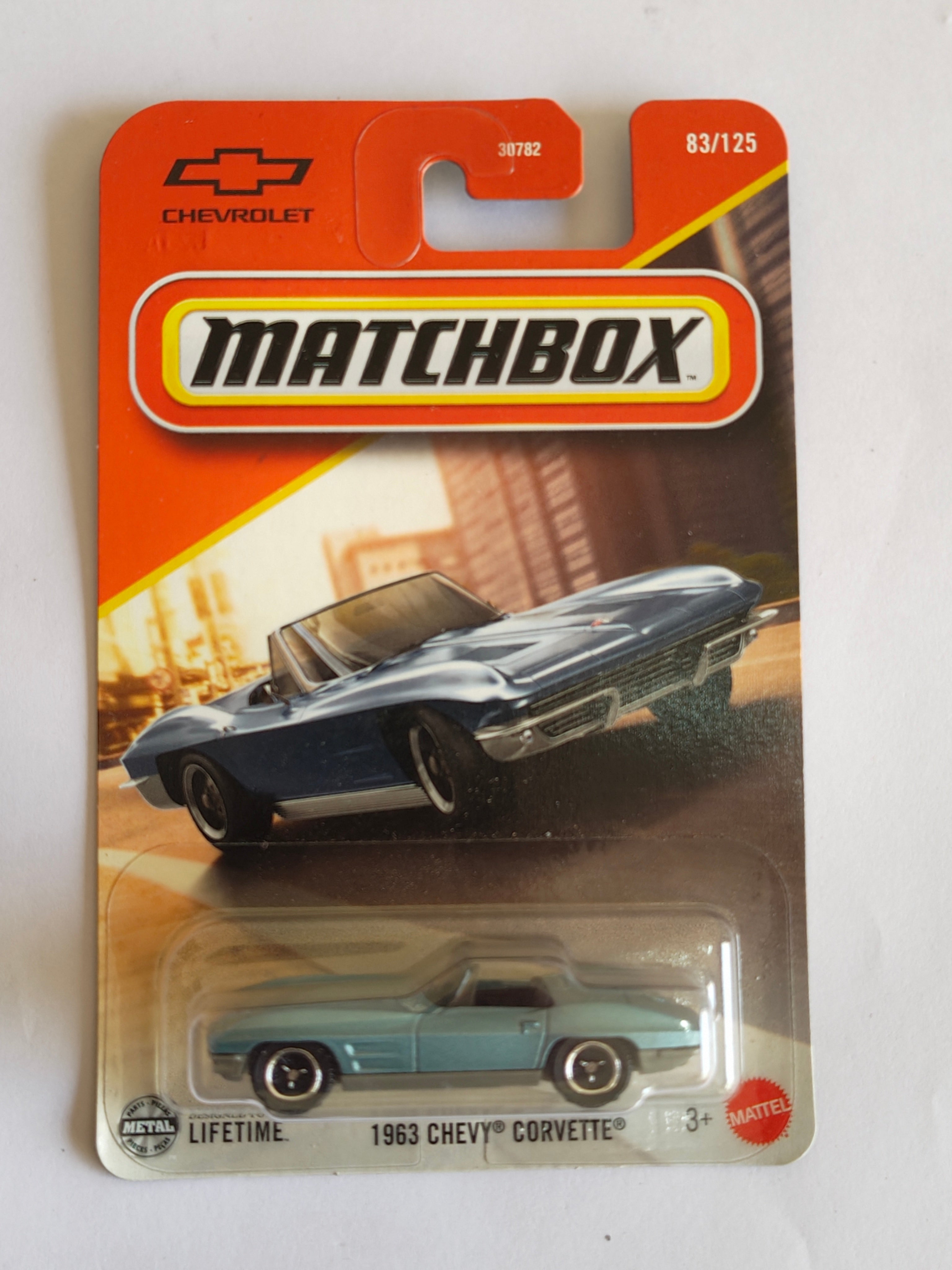 Matchbox 1963 Chevy Corvette Diecast Car 1:64 Scale - Exotic Classic Car Collection