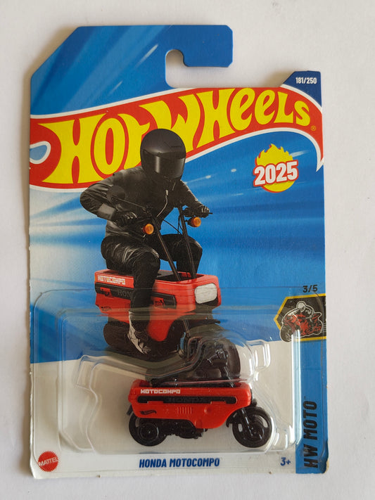 Hot Wheels Honda Motocompo Red Diecast Bike 1:64 Scale - Mini Bike Collection