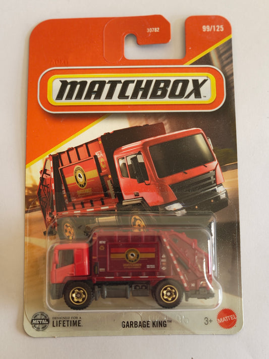 Matchbox Garbage King Diecast Truck 1:64 Scale - Utility Truck Collection