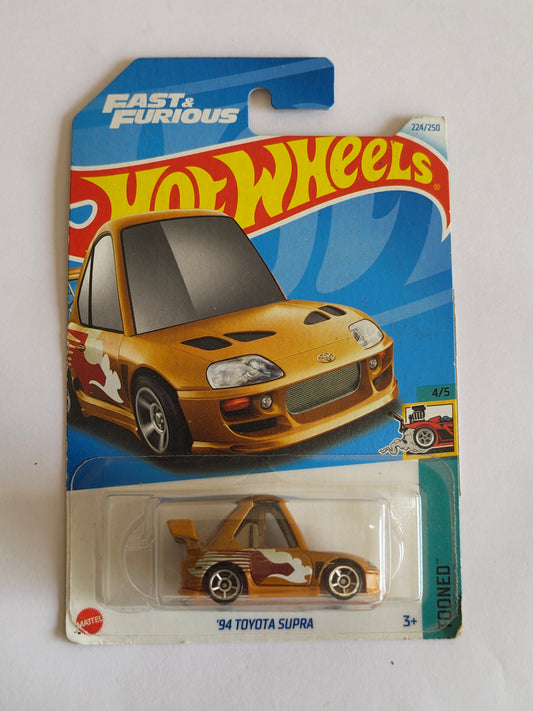 Hot Wheels 94 Toyota Supra Tooned Diecast Car 1:64 Scale - Tooned Car Collection