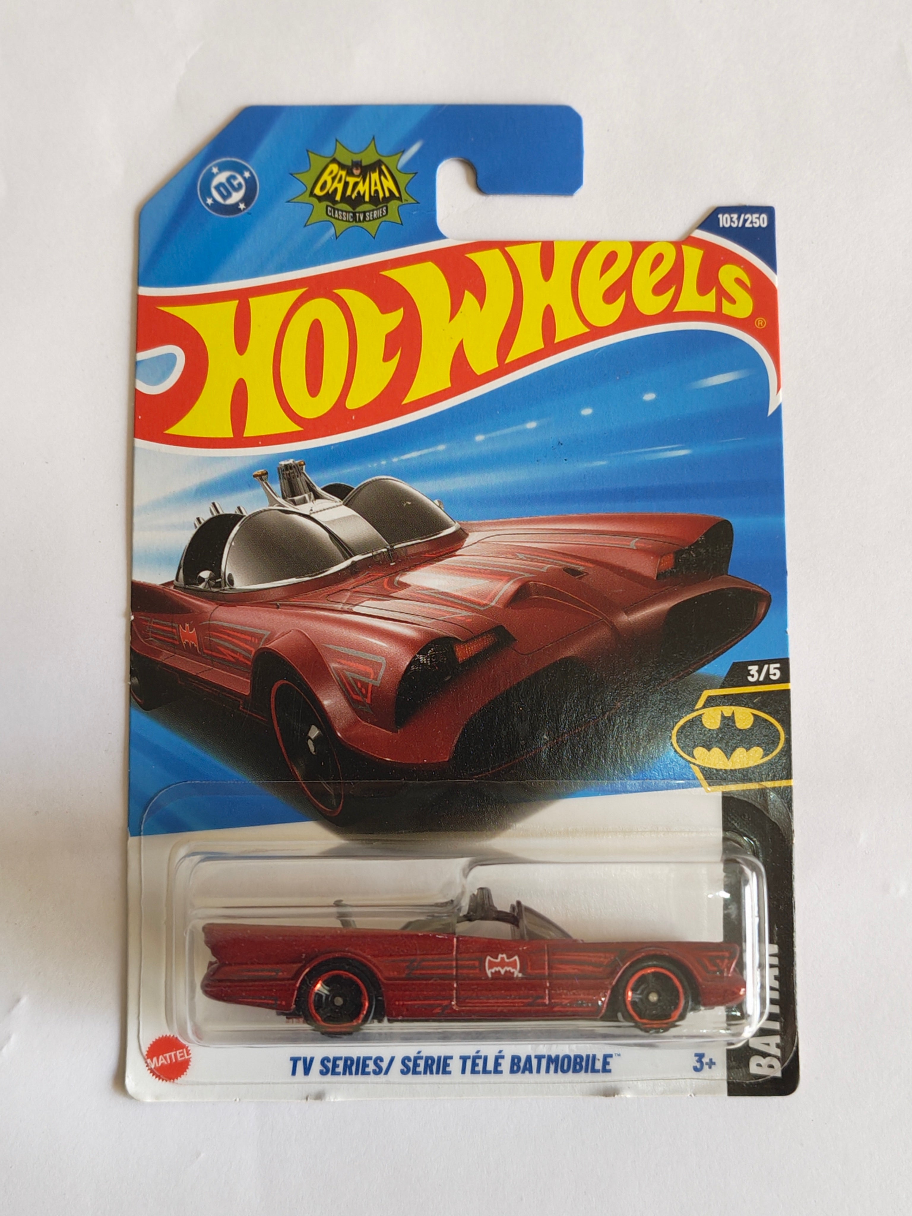 Hot Wheels TV Series Batmobile Diecast Car 1:64 Scale - Superhero Car Collection