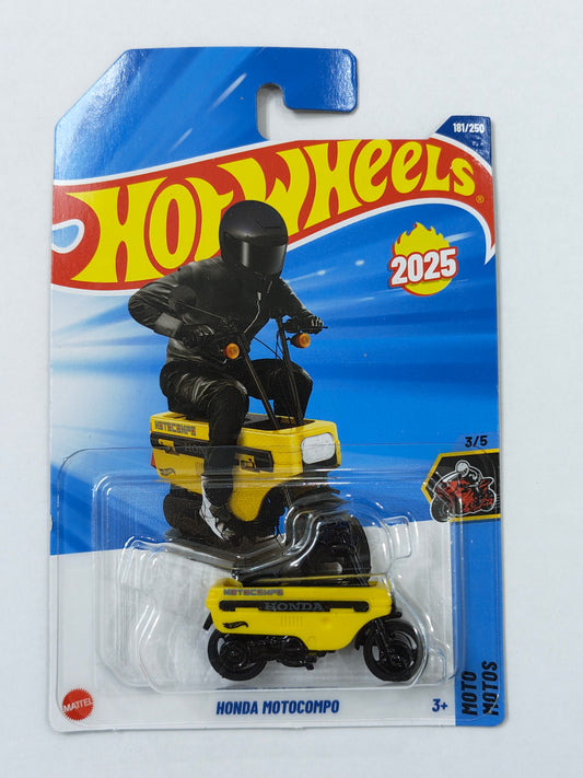 Hot Wheels Honda Motocompo Yellow Diecast Scooter 1:64 Scale - Classic Mini Bike Collection