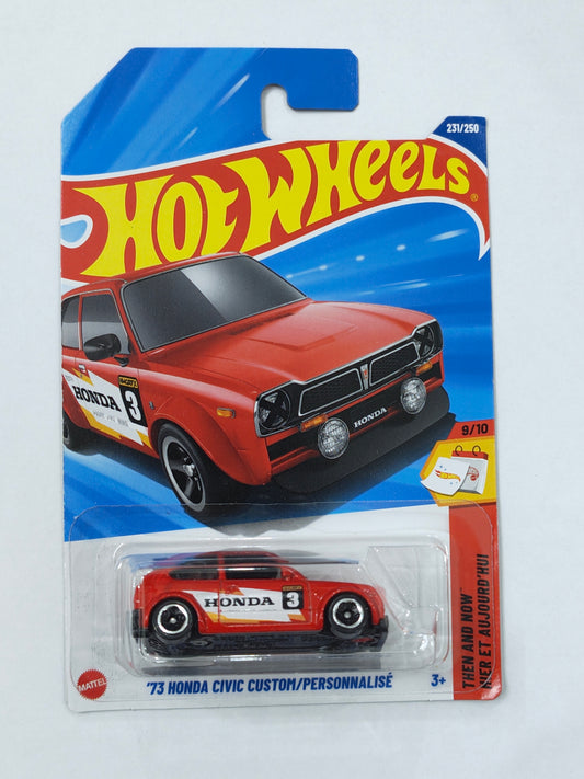 Hot Wheels 73 Honda Civic Custom Diecast Car 1:64 Scale - Compact Car Collection