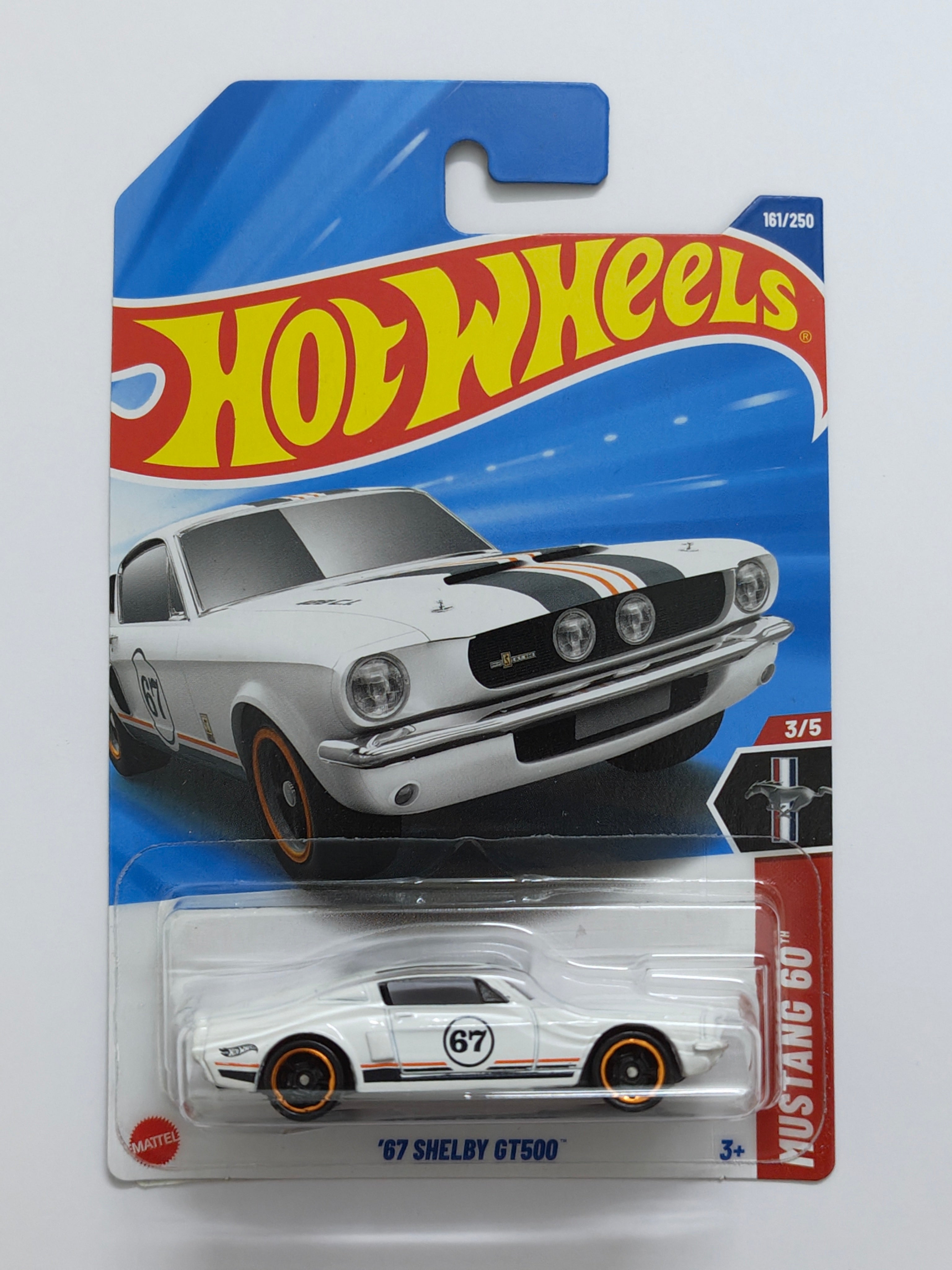 Hot Wheels Imported 67 Shelby GT500 White Diecast Car 1:64 Scale - Retro Car Collection