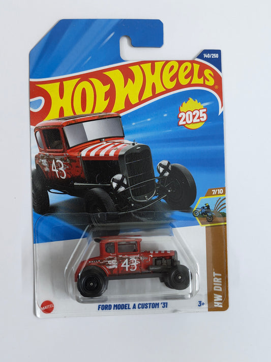 Hot Wheels Imported Ford Model A Custom 31 Red Diecast Car 1:64 Scale - Vintage Car Collection