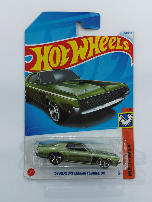 Hot Wheels 69 Mercury Cougar Eliminator Green Diecast Car 1:64 Scale