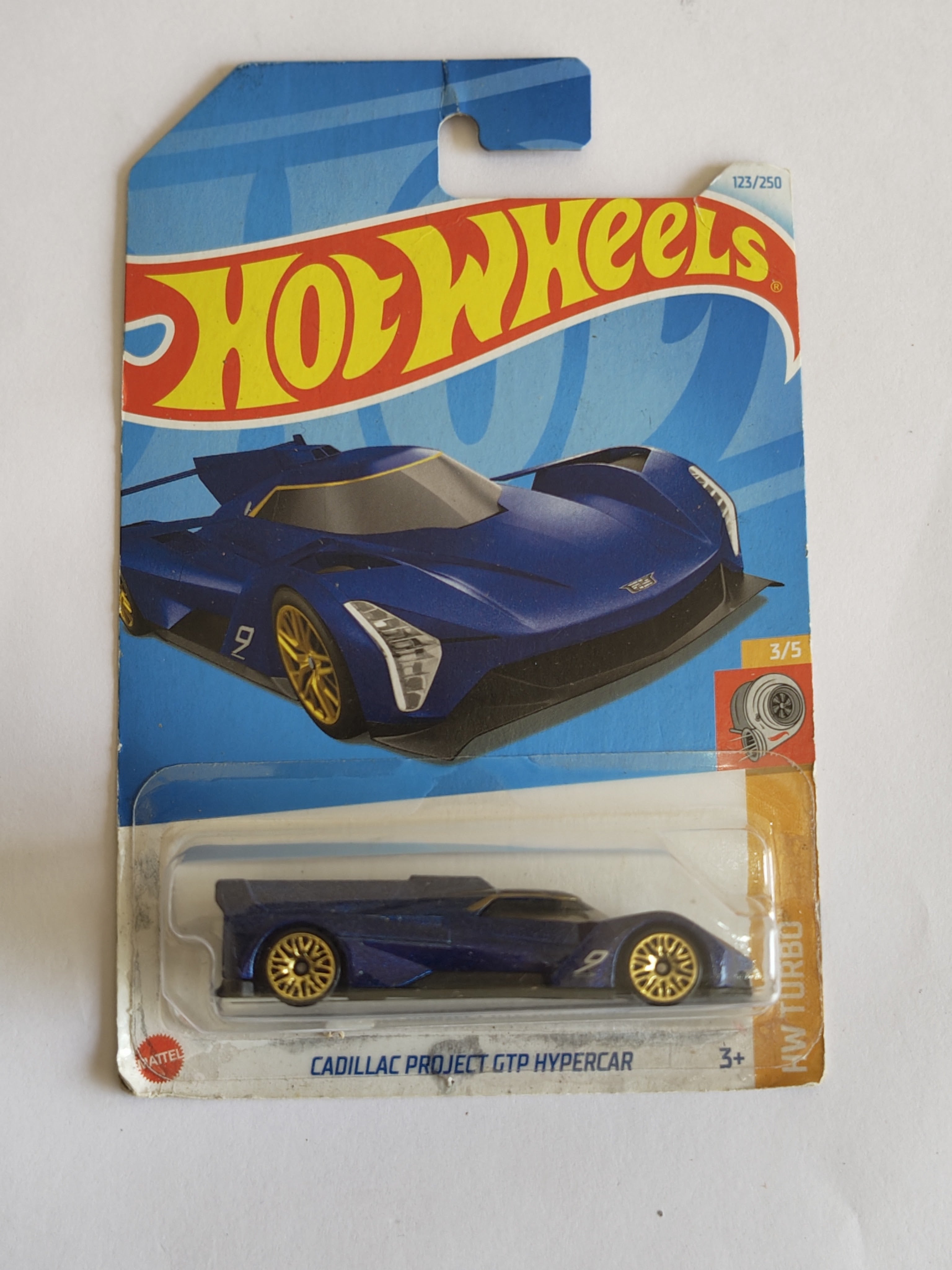 Hot Wheels (Bad Card) Cadillac Project GTP Hypercar Blue Diecast Car 1:64 Scale - Exotic Supercar Collection