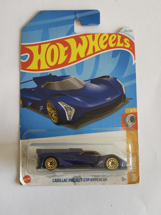 Hot Wheels Cadillac Project GTP Hypercar Blue Diecast Car 1:64 Scale - Exotic Supercar Collection