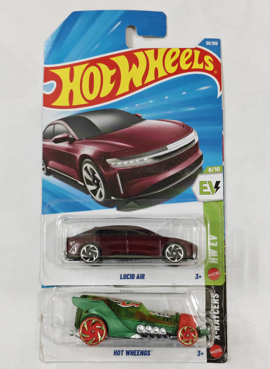 Hot Wheels D Case Lucid Air & Treasure Hunt Hot Wheengs Diecast Car 1:64 Scale (Sold as a set)
