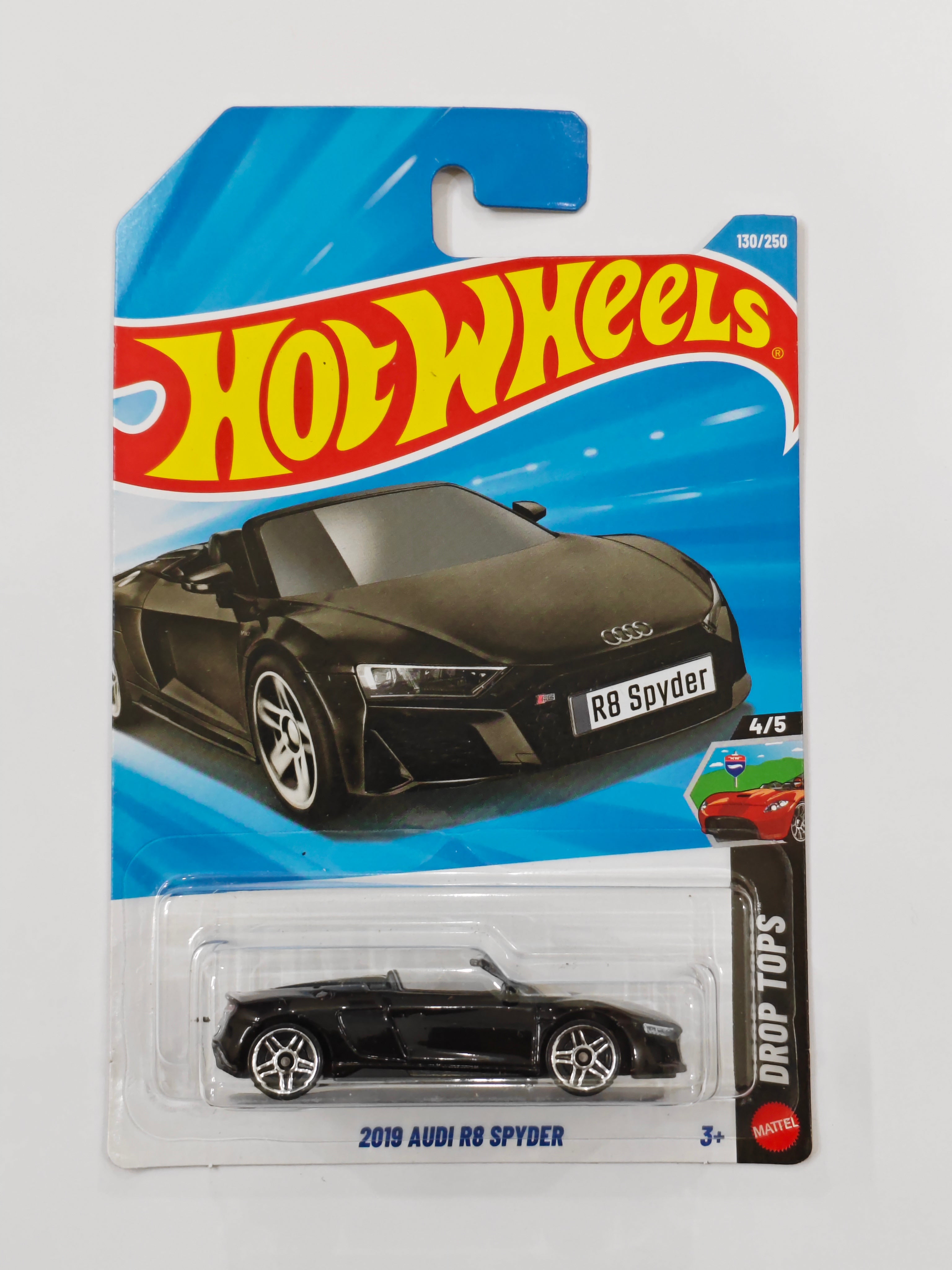 Hot Wheels - E Case - 2019 Audi R8 Spyder Black - Diecast Car 1:64 Scale