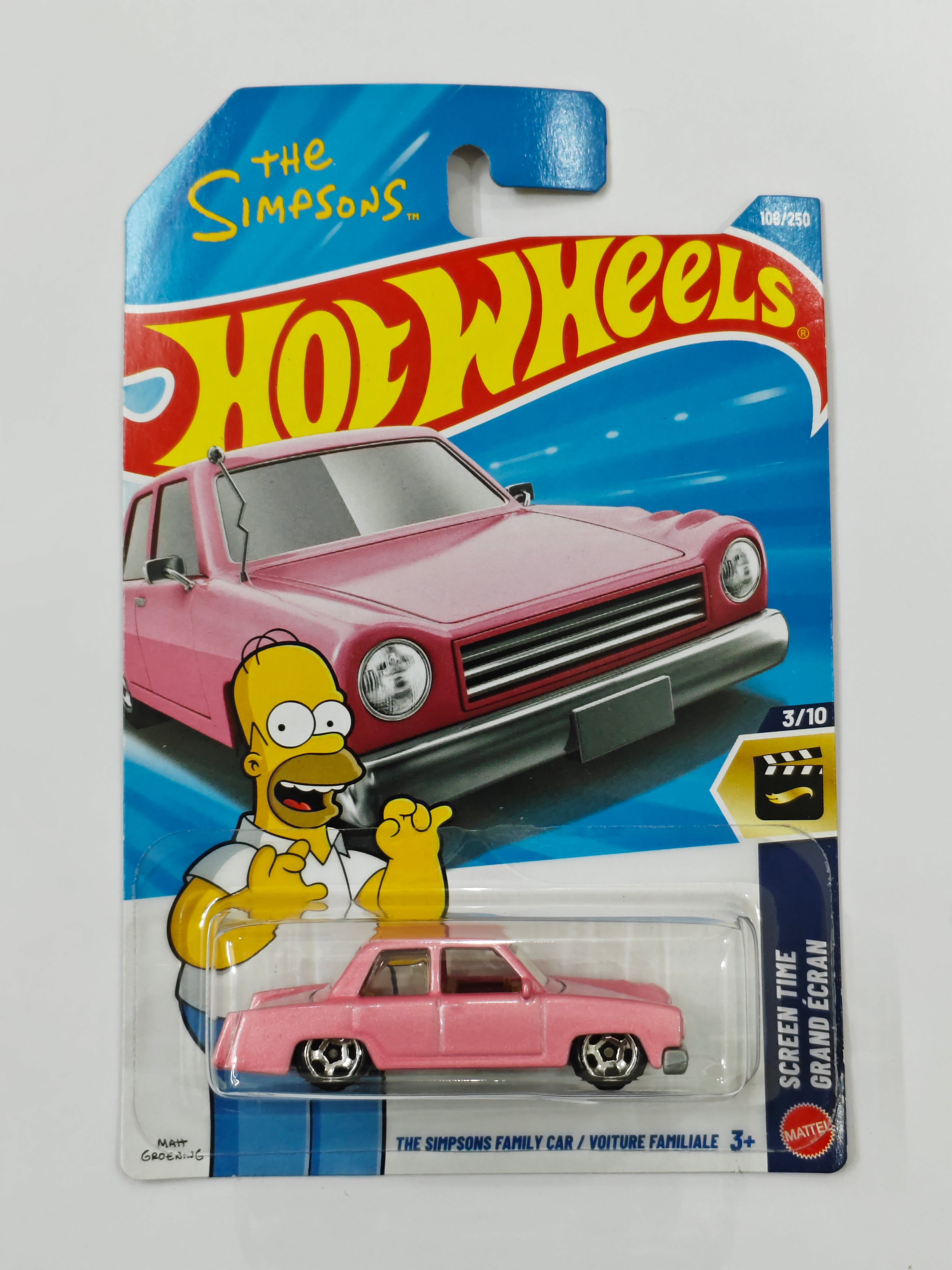 Hot Wheels E Case The Simpsons Family Car & Birthday Burner Diecast Car 1:64 Scale (Sold as a set)