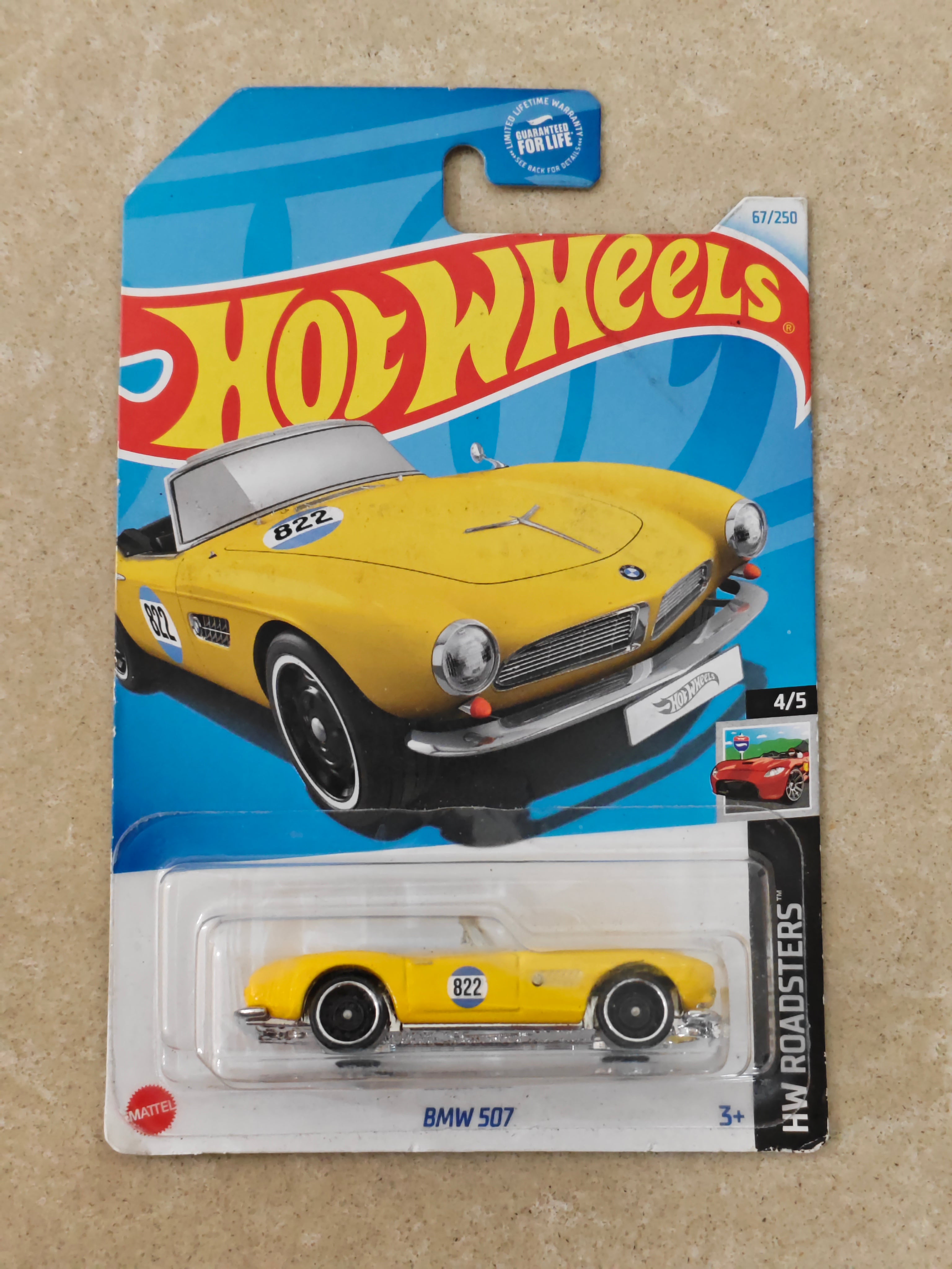 Hot Wheels Imported BMW 507 Yellow Diecast Car 1:64 Scale