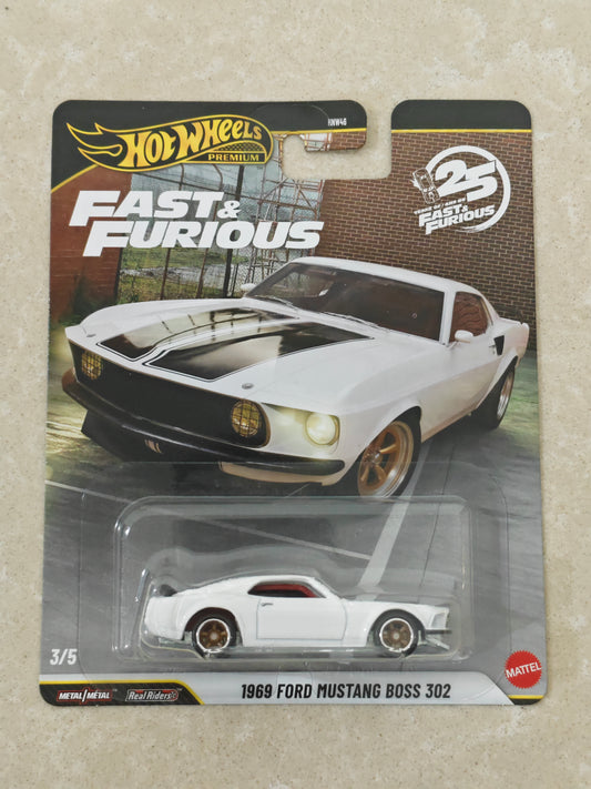 Hot Wheels Imported Premium 1969 Ford Mustang Boss 302 Diecast Car 1:64 Scale