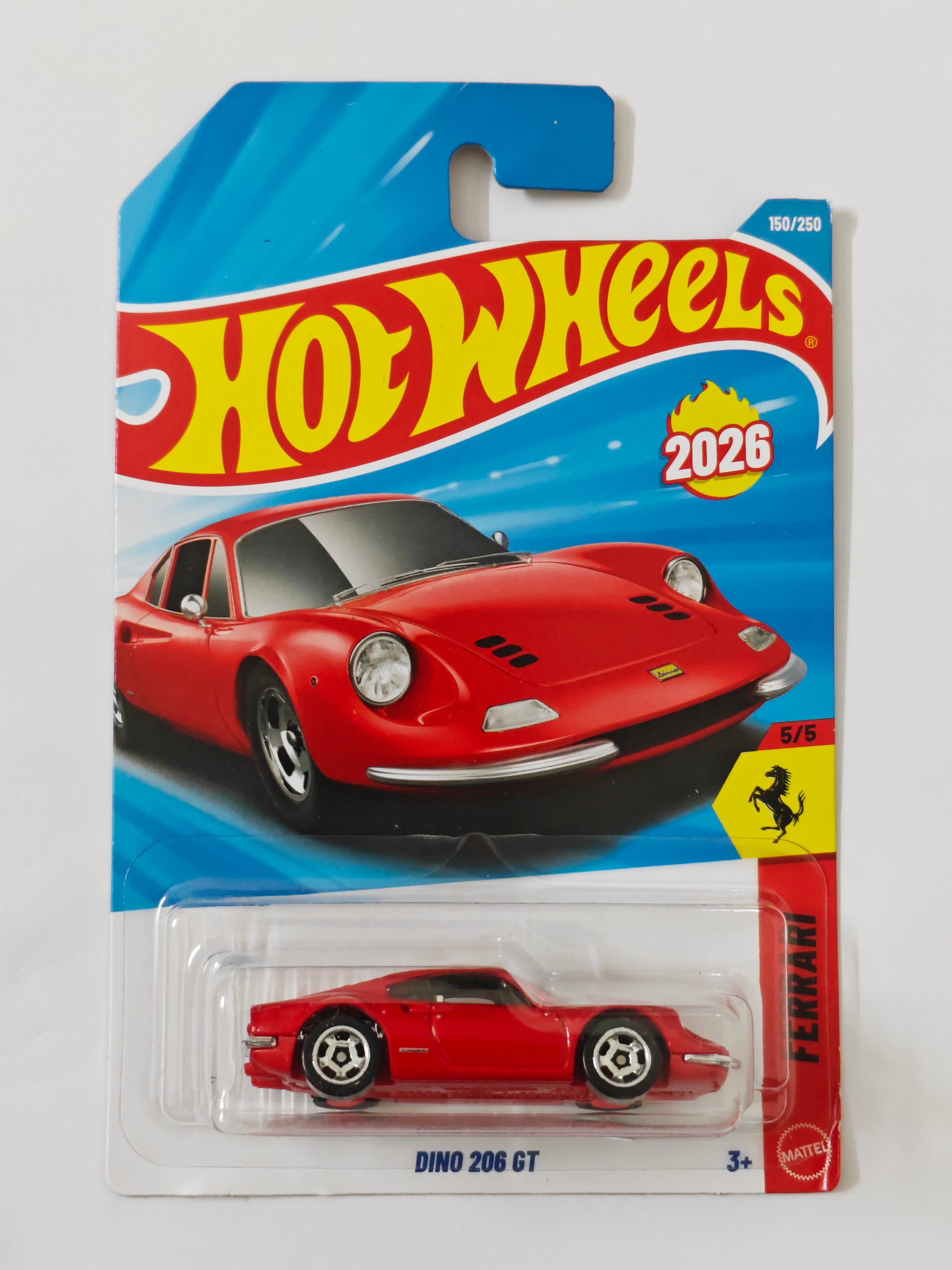 Hot Wheels H Case Ferrari Dino 206 GT Diecast Car 1:64 Scale