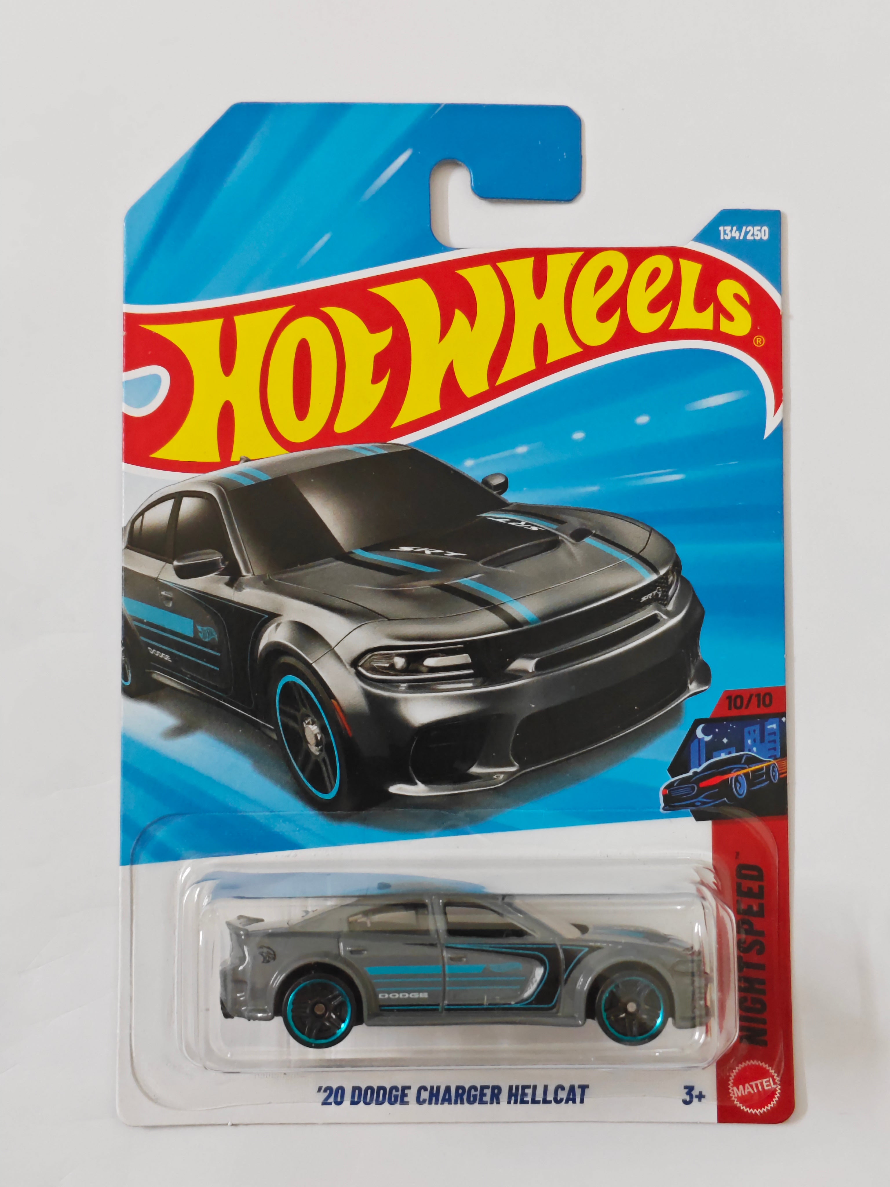 Hot Wheels - G Case - 20 Dodge Charger Hellcat Grey - Diecast Car 1:64 Scale