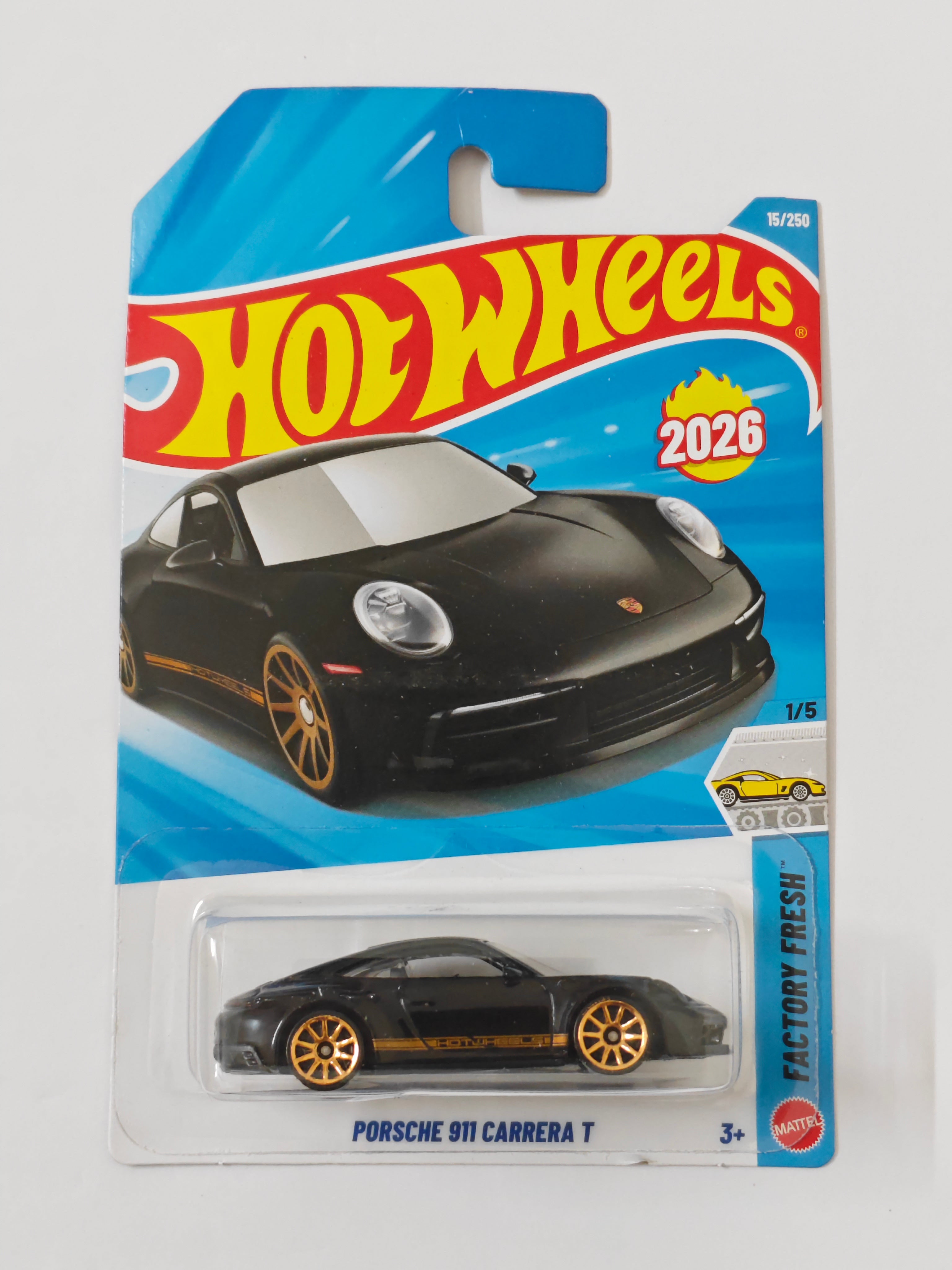 Hot Wheels - G Case - Porsche 911 Carrera T Black - Diecast Car 1:64 Scale