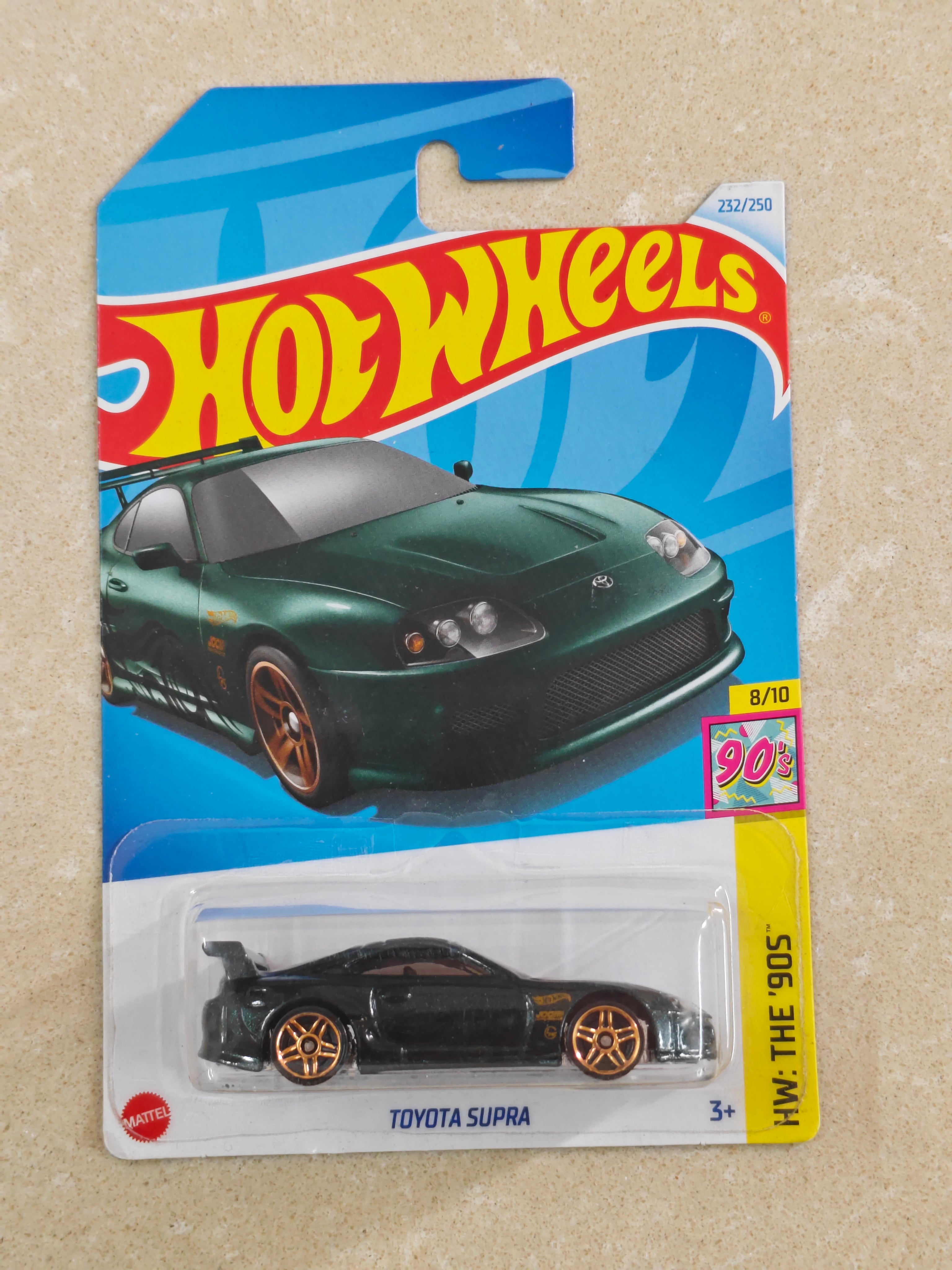 Hot Wheels - Imported - Toyota Supra Green - Diecast Car 1:64 Scale (Creased Card)