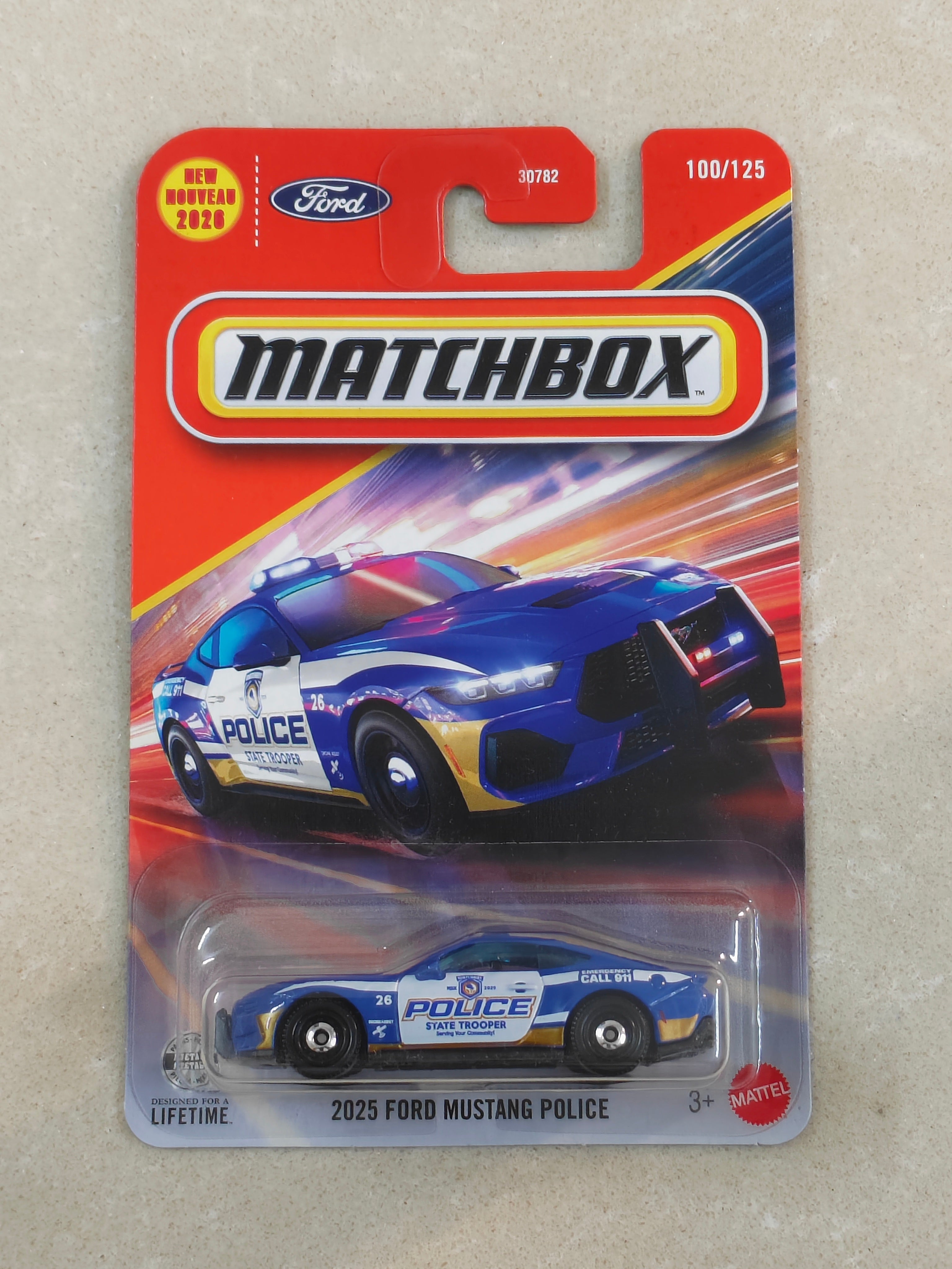 Matchbox - 2025 Ford Mustang Police - Diecast Car 1:64 Scale