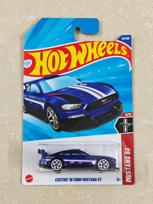 Hot Wheels - Imported - K Case 2025 - Custom 18 Ford Mustang GT - Diecast Car - 1:64 Scale (Minor Crease On Card)