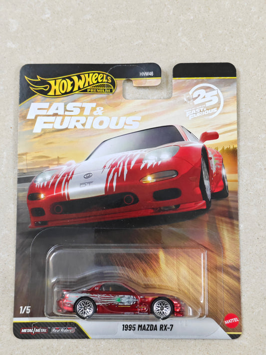 Hot Wheels - Chase - Spectra Flame Paint - 1995 Mazda RX 7 - Diecast Car - 1:64 Scale