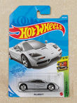 Hot Wheels - Imported - McLaren F1 Silver - Diecast Car - 1:64 Scale (Soft Corner & Creased J Hook))
