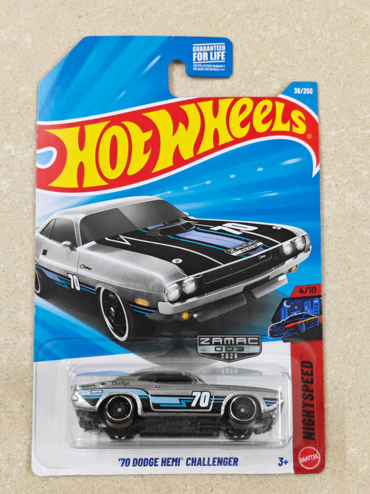 Hot Wheels - Imported - Zamac - 70 Dodge Hemi Challenger - Diecast Car - 1:64 Scale