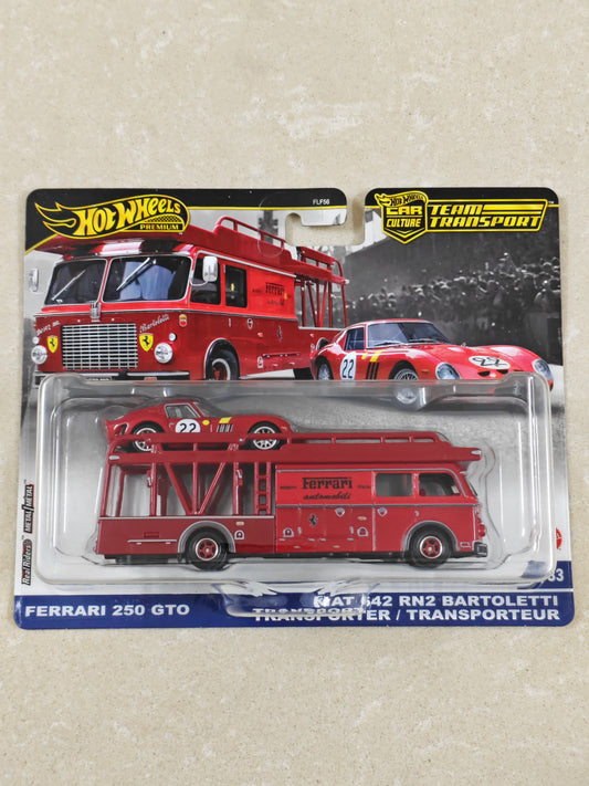 Hot Wheels - Imported Team Transport - Ferrari 250 GTO - Diecast Truck & Car - 1:64 Scale
