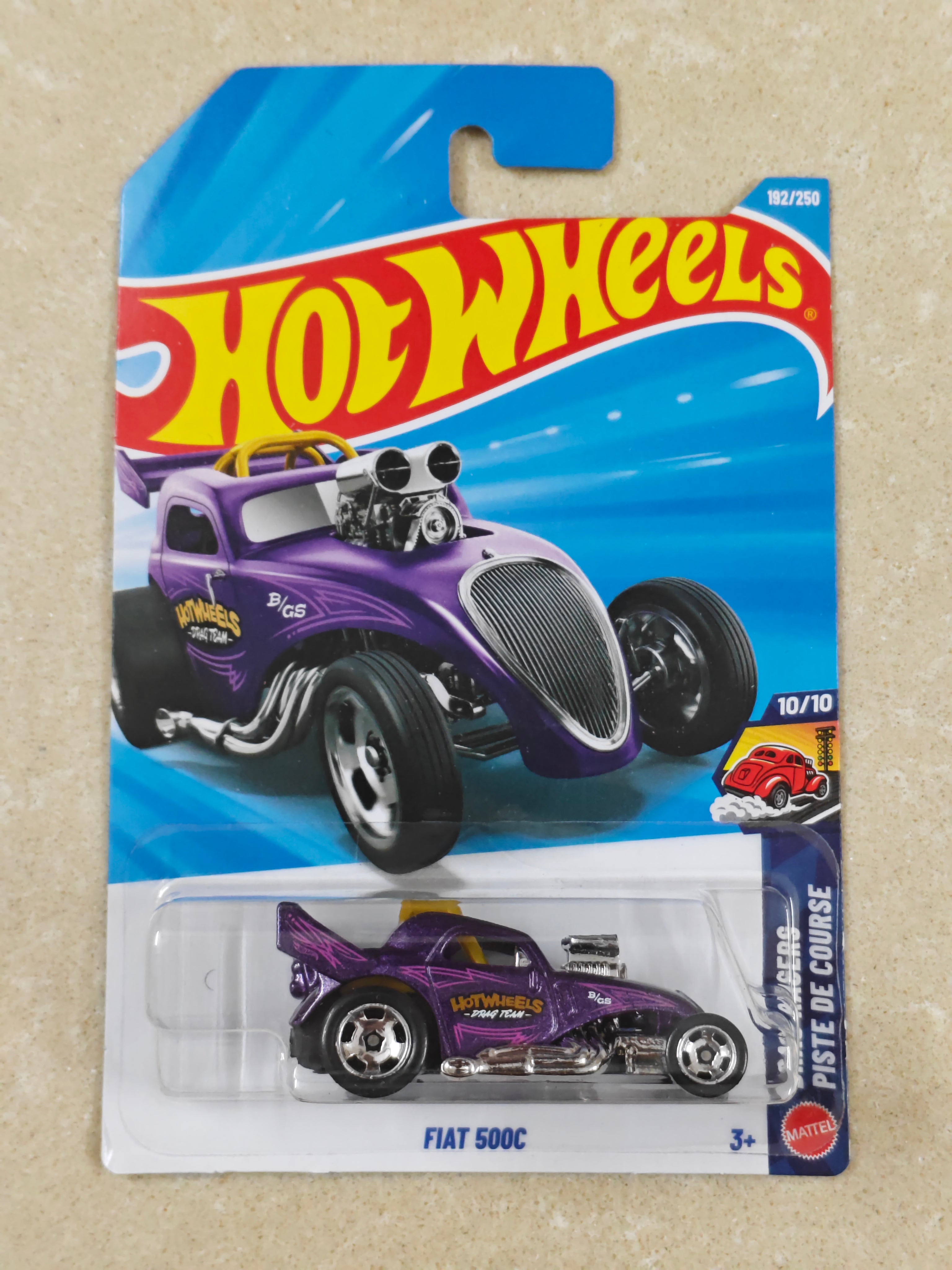 Hot Wheels - K Case - Fiat 500C - Diecast Car - 1:64 Scale (Soft Corners)