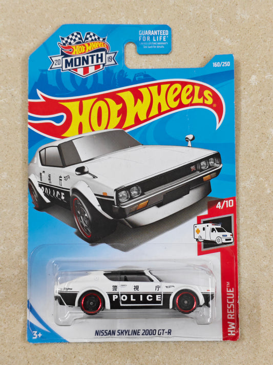 Hot Wheels - US Imported - Nissan Skyline 2000 GT R Police - Diecast Car - 1:64 Scale (Blister Dent)
